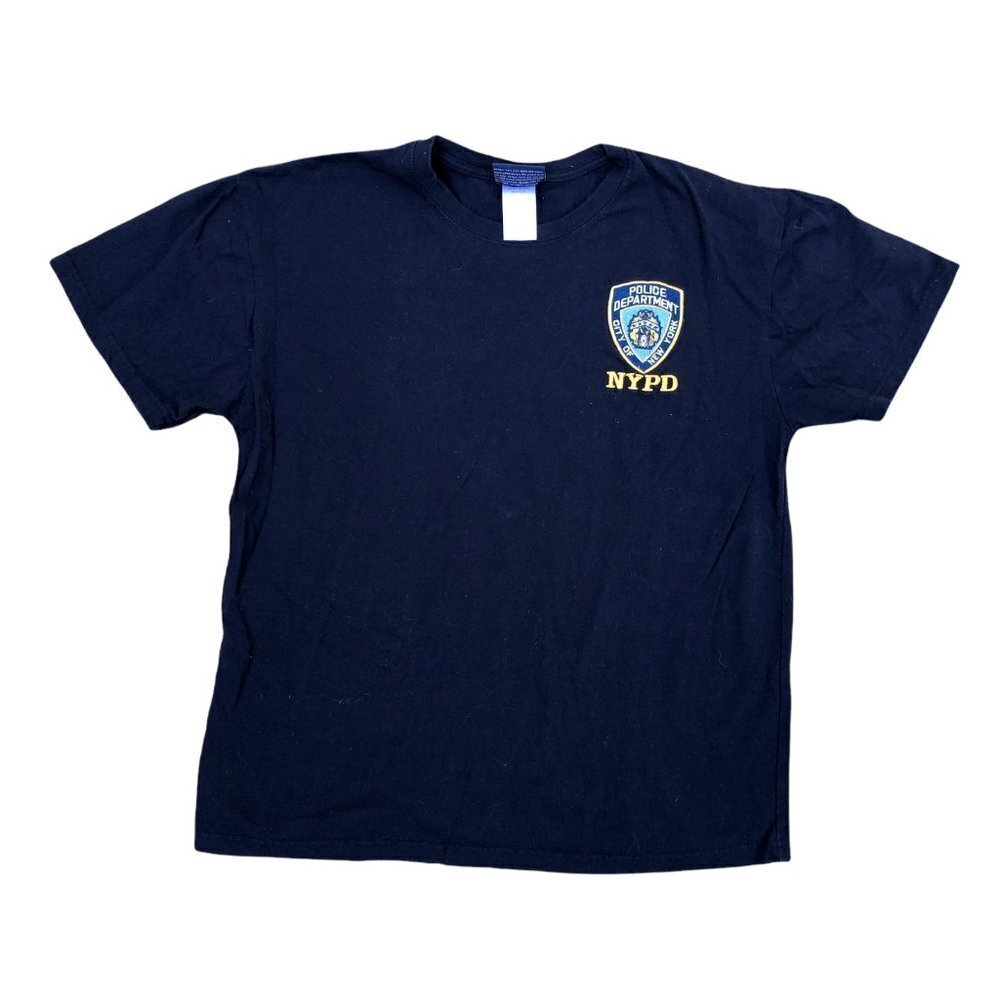 Vintage Licensed NYPD New York Police Department T Shirt Men's LARGE Embroidered